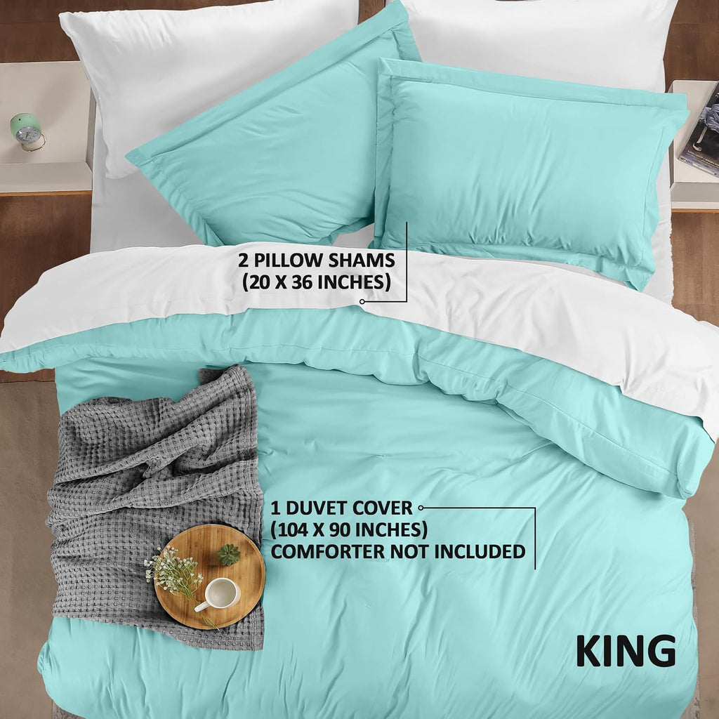 Utopia Bedding Duvet Cover King Size - 3 Piece with Zipper Closure - 1 Comforter Cover 104X90 Inches & 2 Pillow Shams 20X36 Inches (Spa…