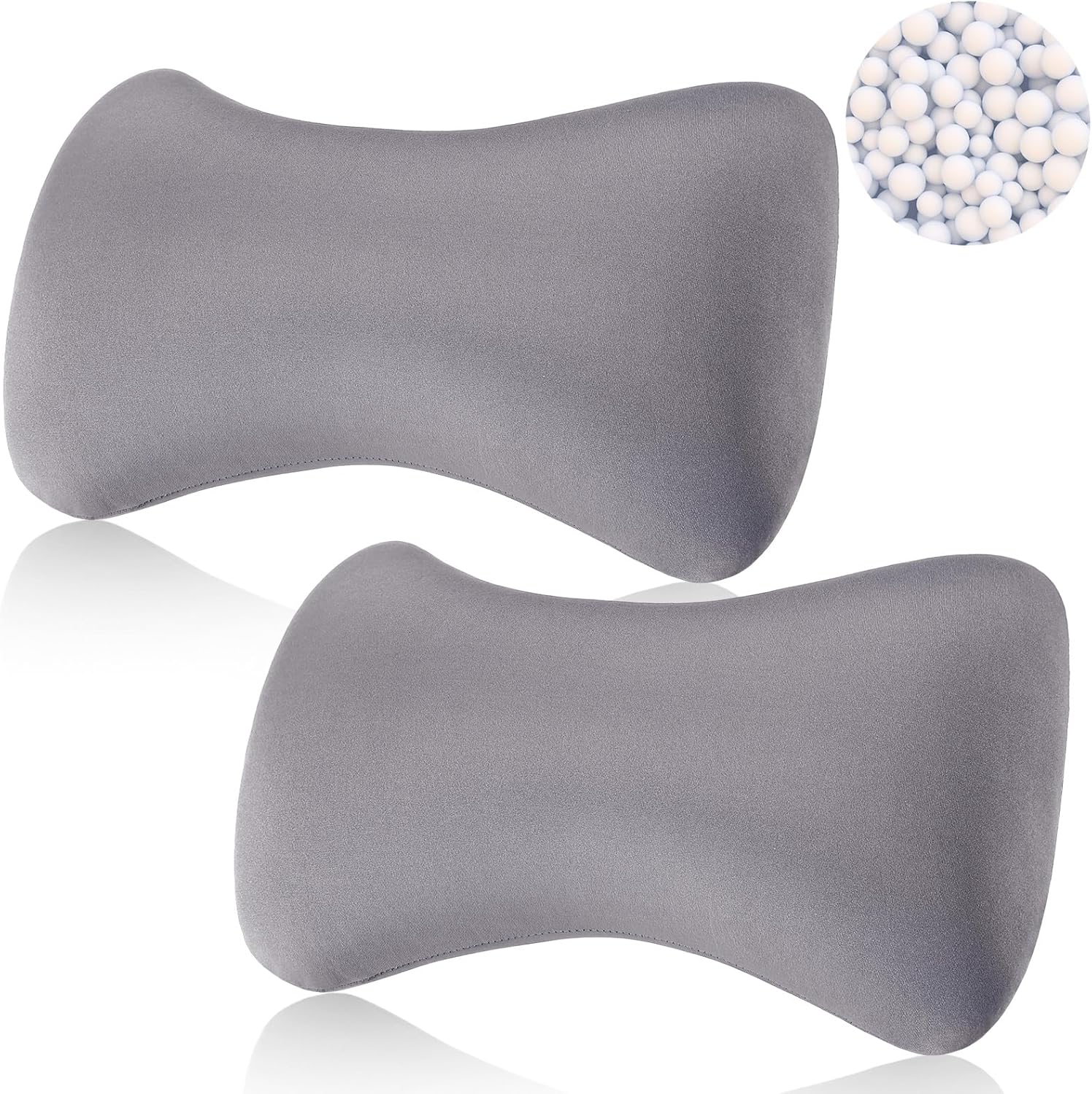 Thyle 2 Pack Bead Neck Pillow Small Bone Shape Neck Support Cushion for Bed Sofa Travel Soft Pillow for Home Sleeping Headrest and Lumbar…