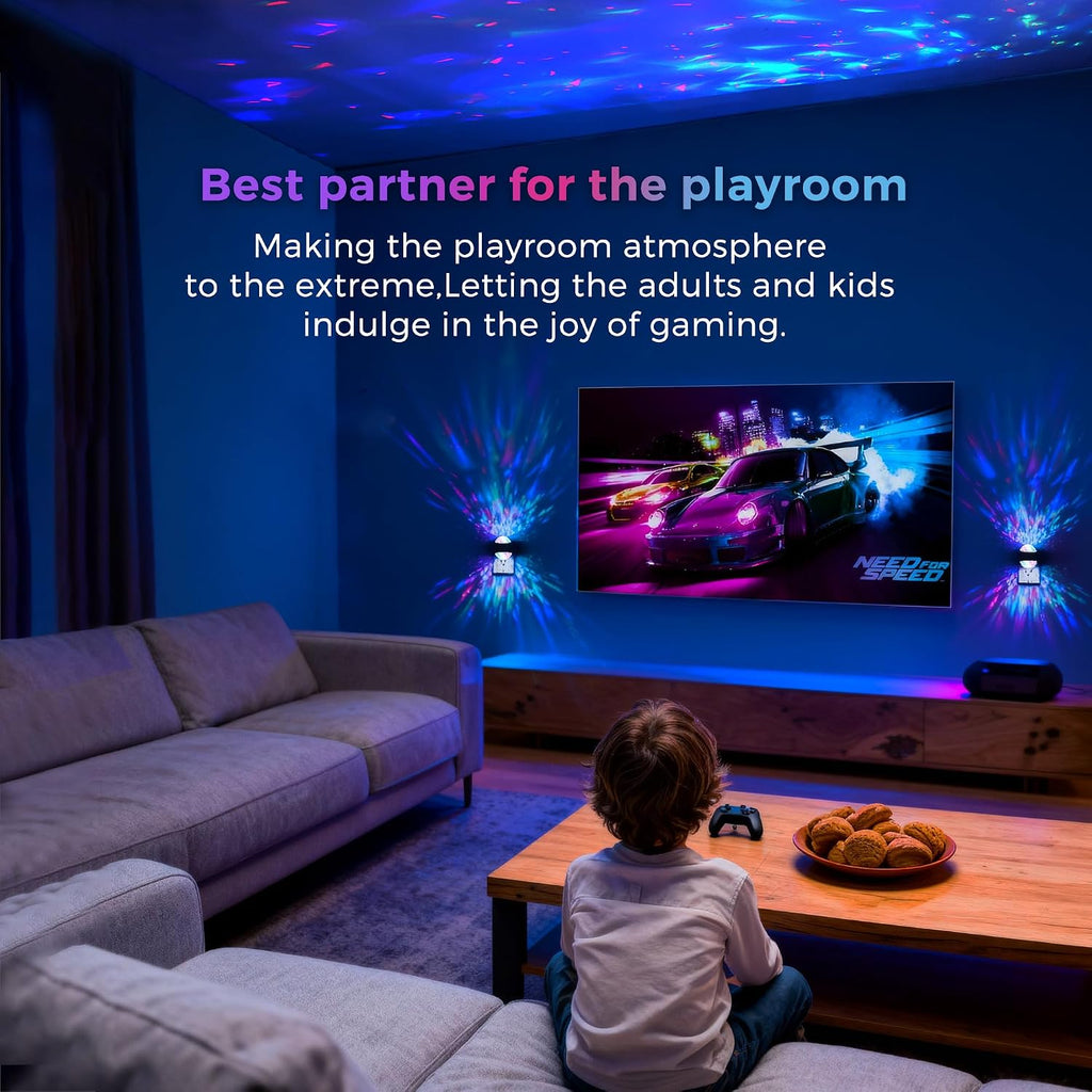 L LOHAS LED Projector Night Light,2 Pack Plug in Night Light with Light Sensor, Multi-Color Nightight for Kids Playroom Christmas Party Gift
