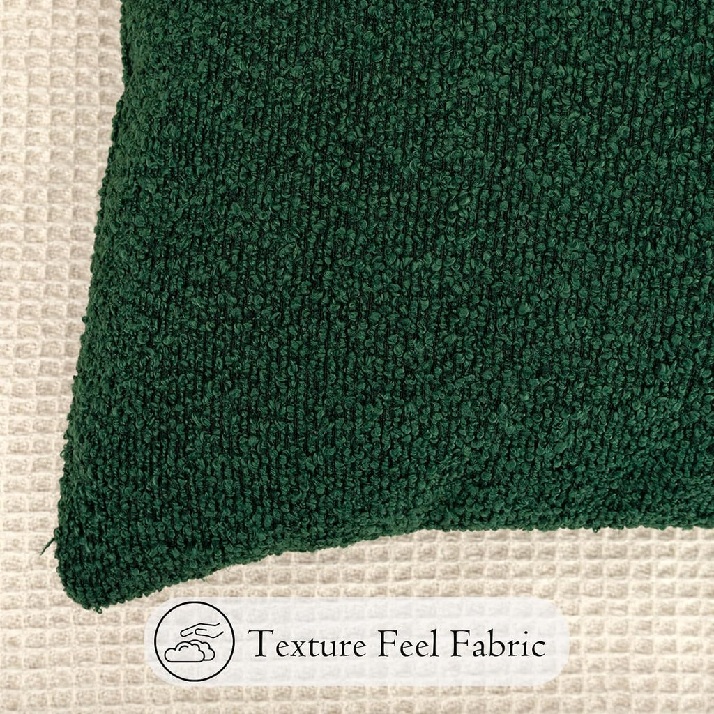 JoraLion 20x54 inch Neutral Boucle Body Pillow Cover, Forest Green Long Pillow Cover Cozy Soft Cushion Case for Couch Sofa Bed Living…