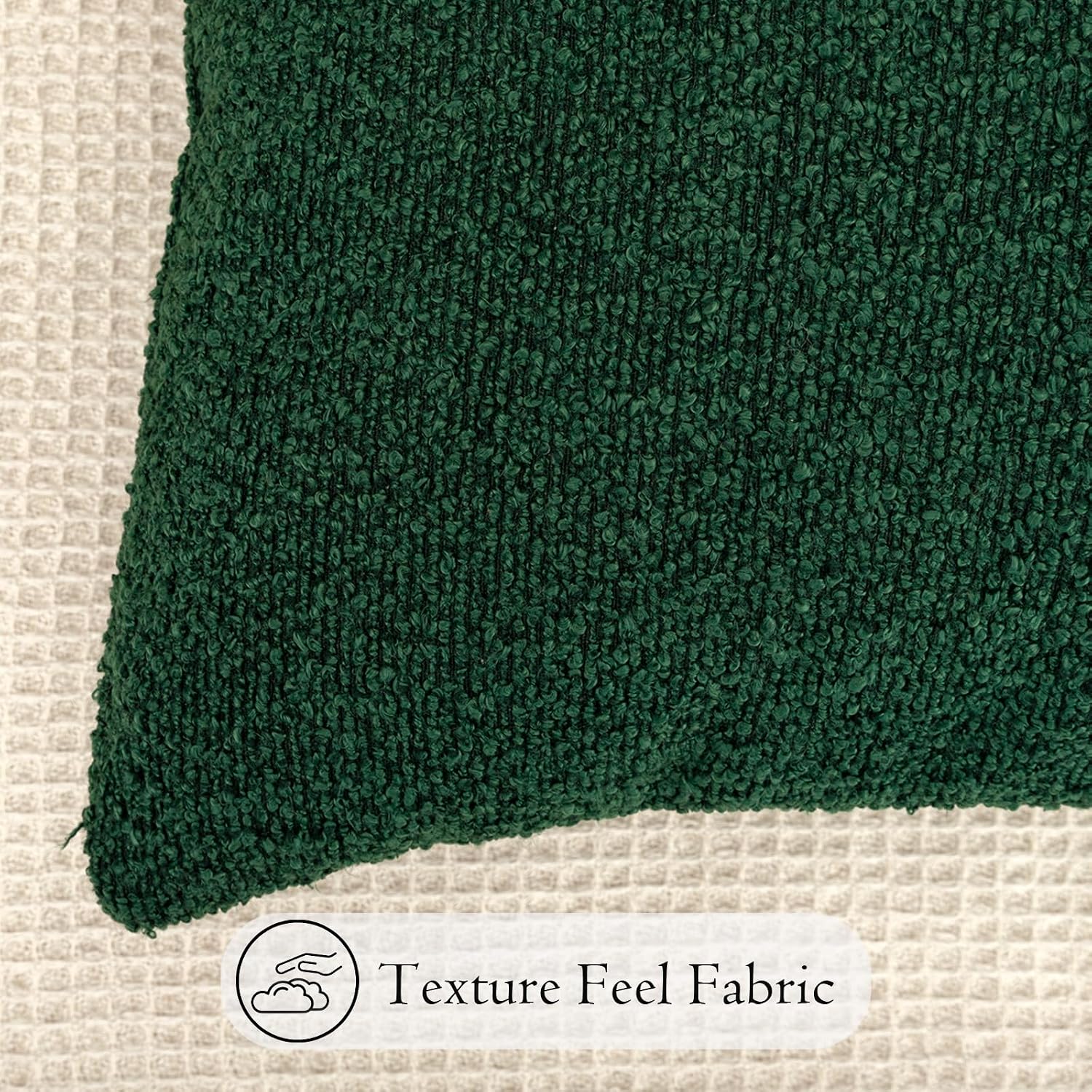 JoraLion 20x54 inch Neutral Boucle Body Pillow Cover, Forest Green Long Pillow Cover Cozy Soft Cushion Case for Couch Sofa Bed Living…
