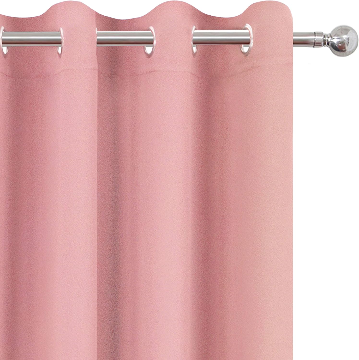 Lemomo Blackout Curtains 66 x 95 inch/Pink Curtains Set of 2 Panels/Thermal Insulated Room Darkening Bedroom Curtains 95 inch Pink