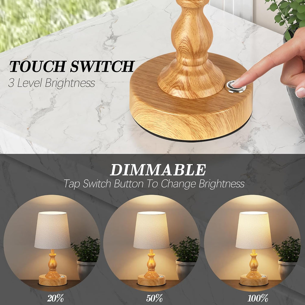 PARTPHONER Mini Cordless LED Table Lamp, 5200mAh Rechargeable Battery Operated Lamp, 3-Level Brightness, Touch Dimmable Desk Lamp…