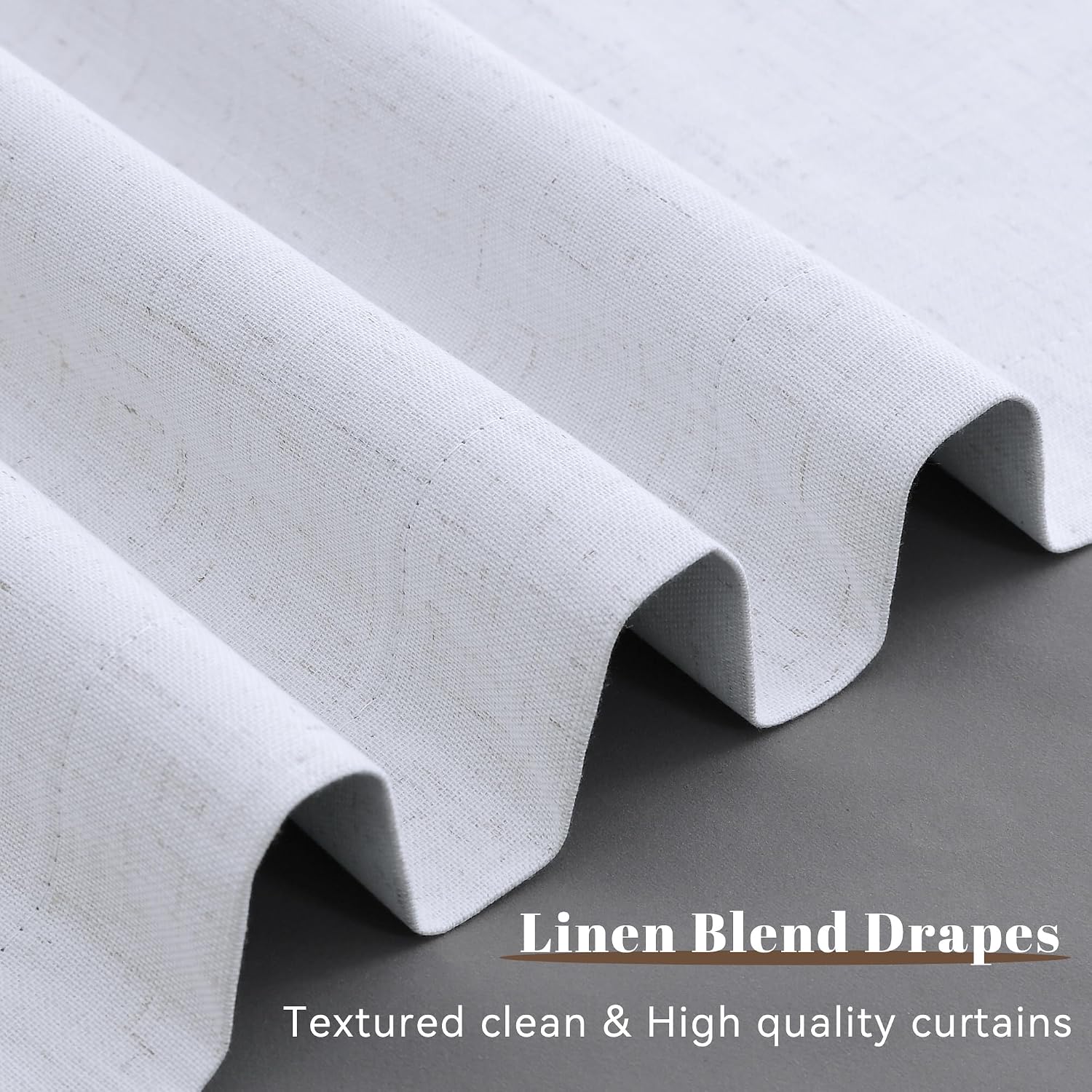 Guken Beige White 100% Blackout Curtains 100 Inch Length 2 Panels Set for Bedroom Country Farmhouse Back Tab Hook Belt Black Out Room Darke…