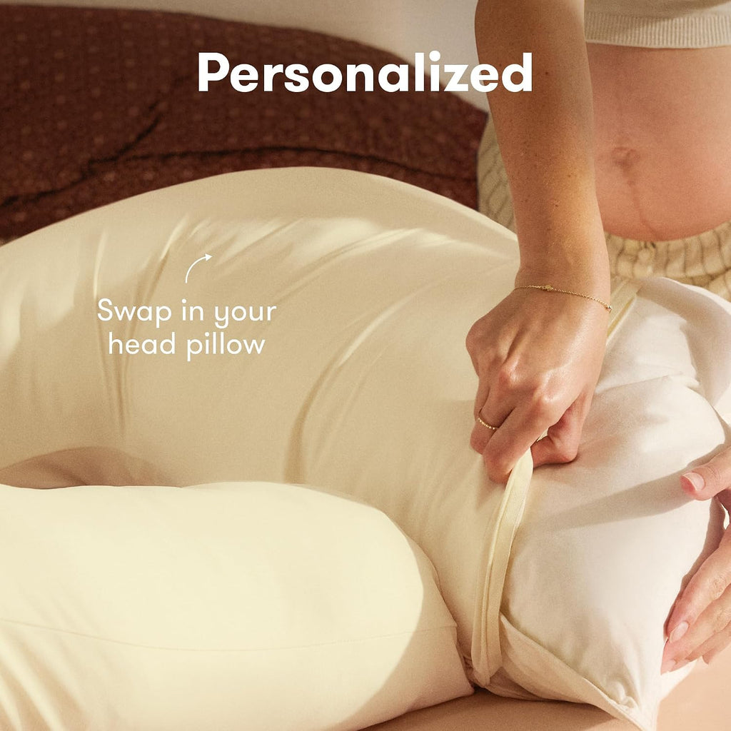 Frida Mom Full Body Support Pregnancy Pillow, Cooling Pregnancy Pillow, Wraps Around for All Over Support, Extended Length to Support…