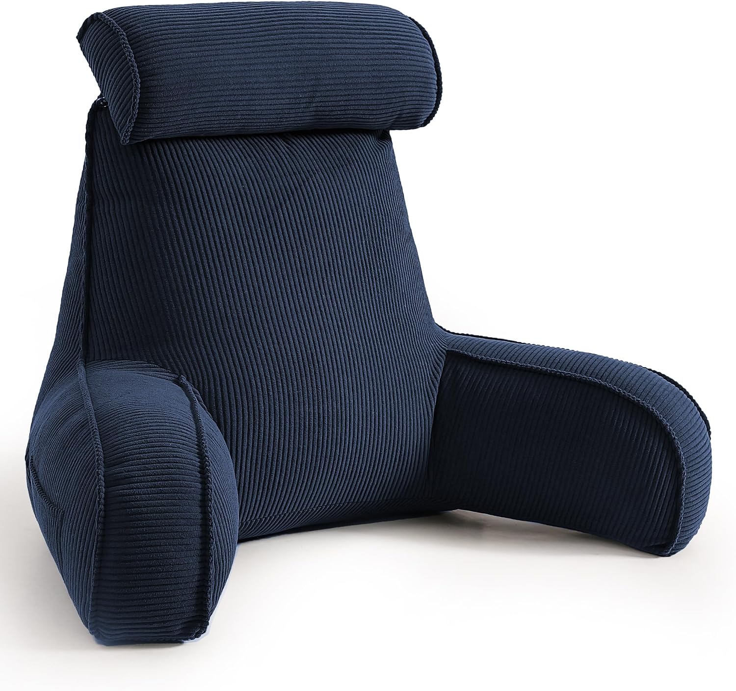 Ailuteie Bed Rest Reading Pillow with Arms & Detachable Headrest, Corduroy Backrest Cushion with Side Pockets & Washable Cover, Support Pil…