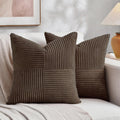 Fancy Homi 2 Packs Dark Brown Decorative Throw Pillow Covers 18x18 Inch for Living Room Couch Bed Sofa, Rustic Farmhouse Boho Home Decor…