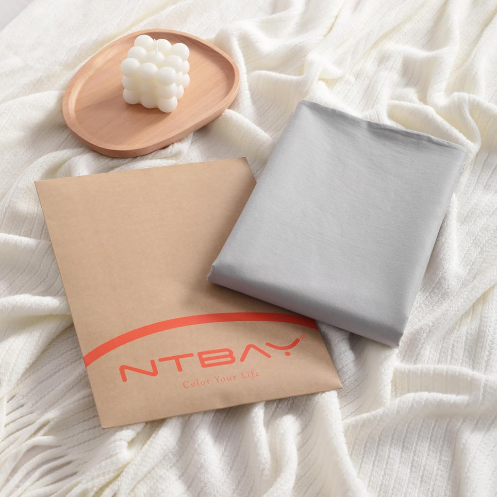 Ntbay Standard Cotton Pillowcases - Envelope Closure 20x26 Pillowcases Set of 2, Breathable and Soft Bed Pillow Cases, Light Grey Cotton Gr…