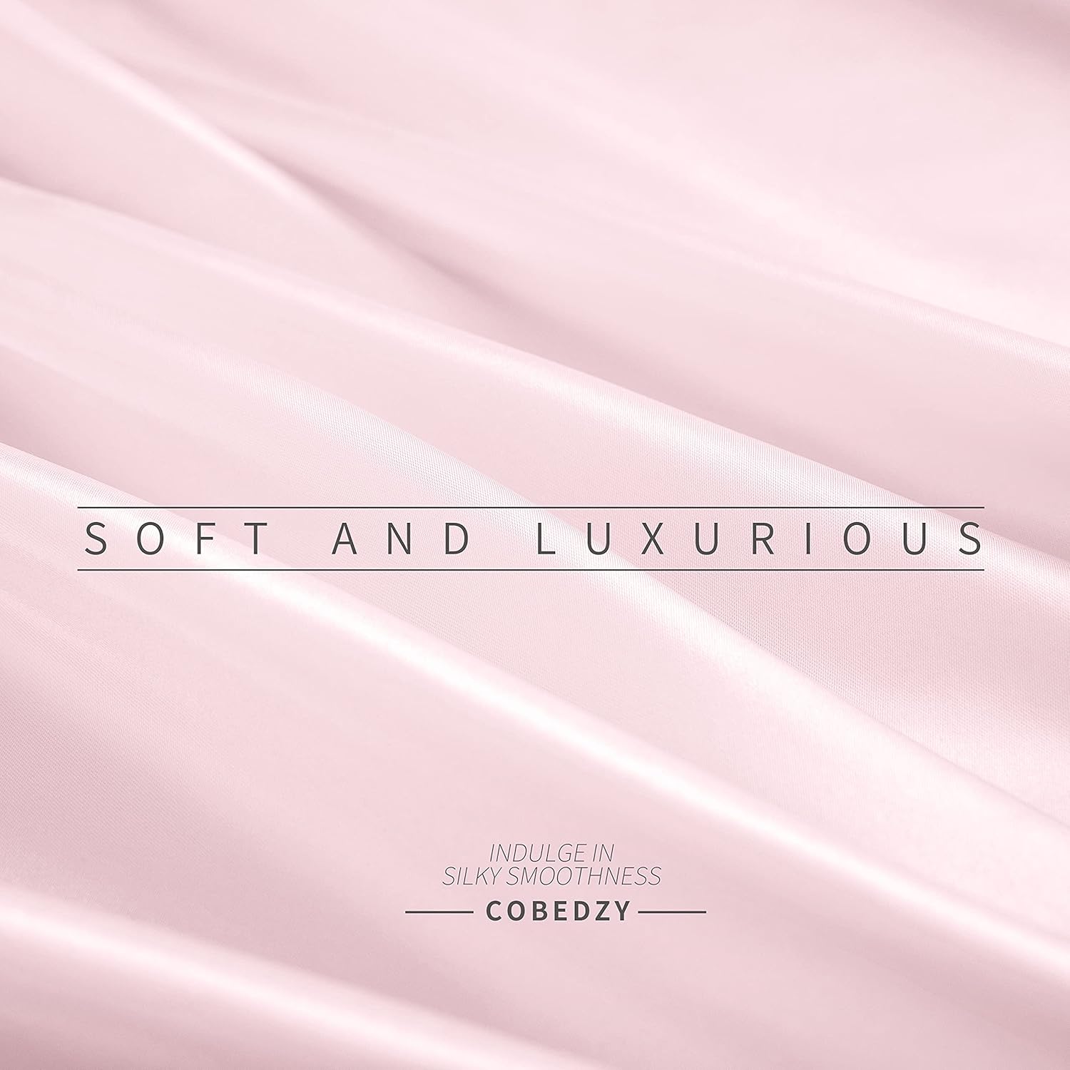 Cobedzy 4 Pcs Blush Pink Satin Sheets Full Size Silky Satin Bedding Sheets Set with 1 Deep Pocket Fitted Sheet, 1 Flat Sheet, 2 Pillowcase…