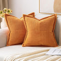 MIULEE Burnt Orange Decorative Throw Pillow Covers for Couch Bed Livingroom 16x16 Inch Set of 2 Boho Accent Throw Pllows Broadside…