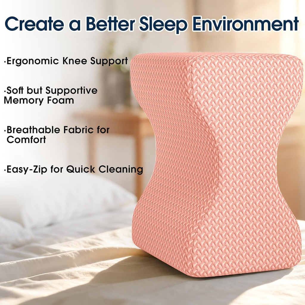 BlissTrends Memory Foam Knee Pillow, Knee Pillow for Side Sleepers, Leg Pillows for Sleeping Blood Circulation, Elevation Pillow for…