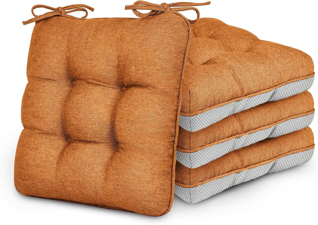 Love's cabin Memory Foam Chair Cushions Set of 4, 19"x19"x3.5" Indoor & Outdoor Seat Pads for Dining, Kitchen, Office, Patio Chairs…