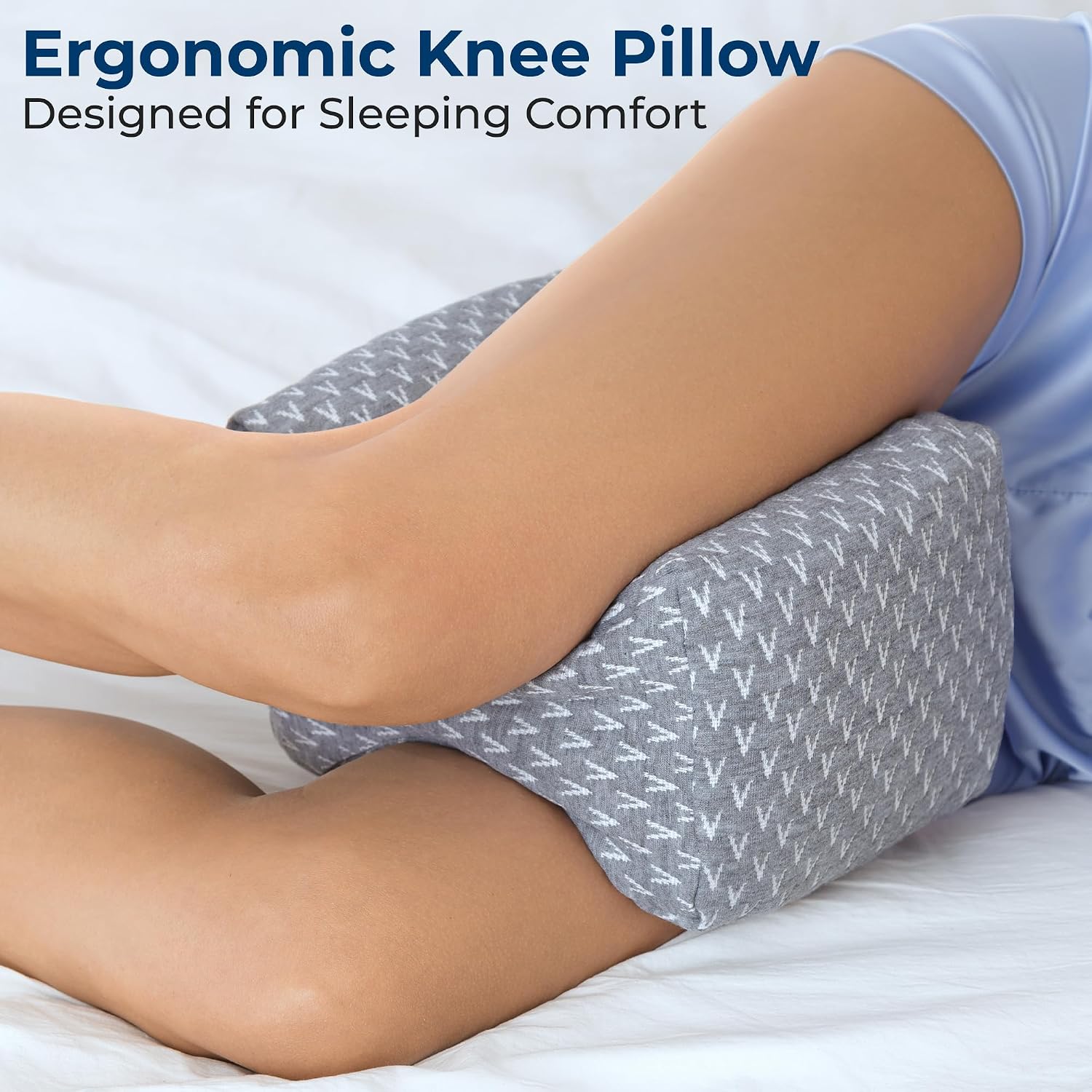 5Starsunited 5 STARS UNITED Knee Pillow for Side Sleepers - Hip, Memory Foam Leg Cushion for Side Sleeping - Between Legs Pillow for Sciat…