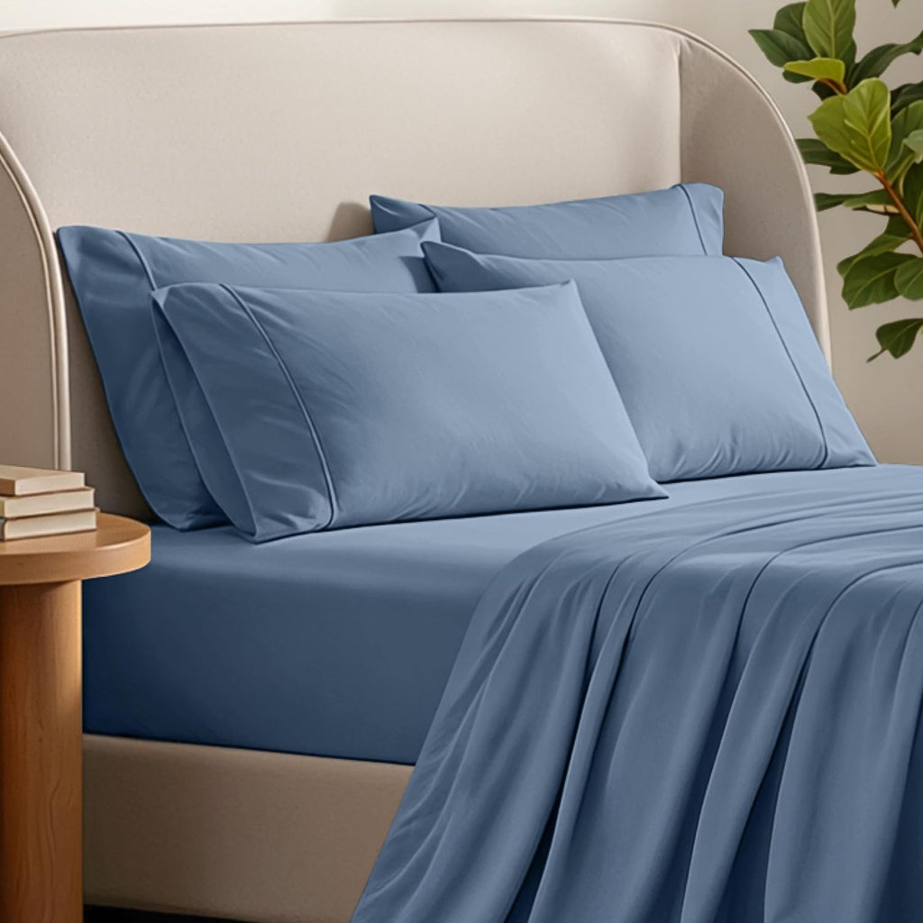 BareHome Bare Home Microfiber Bulk Pillow Cases - King Set of 4 - Cooling Pillowcases - Double Brushed - Coronet Blue Pillowcases 4 Pack -…