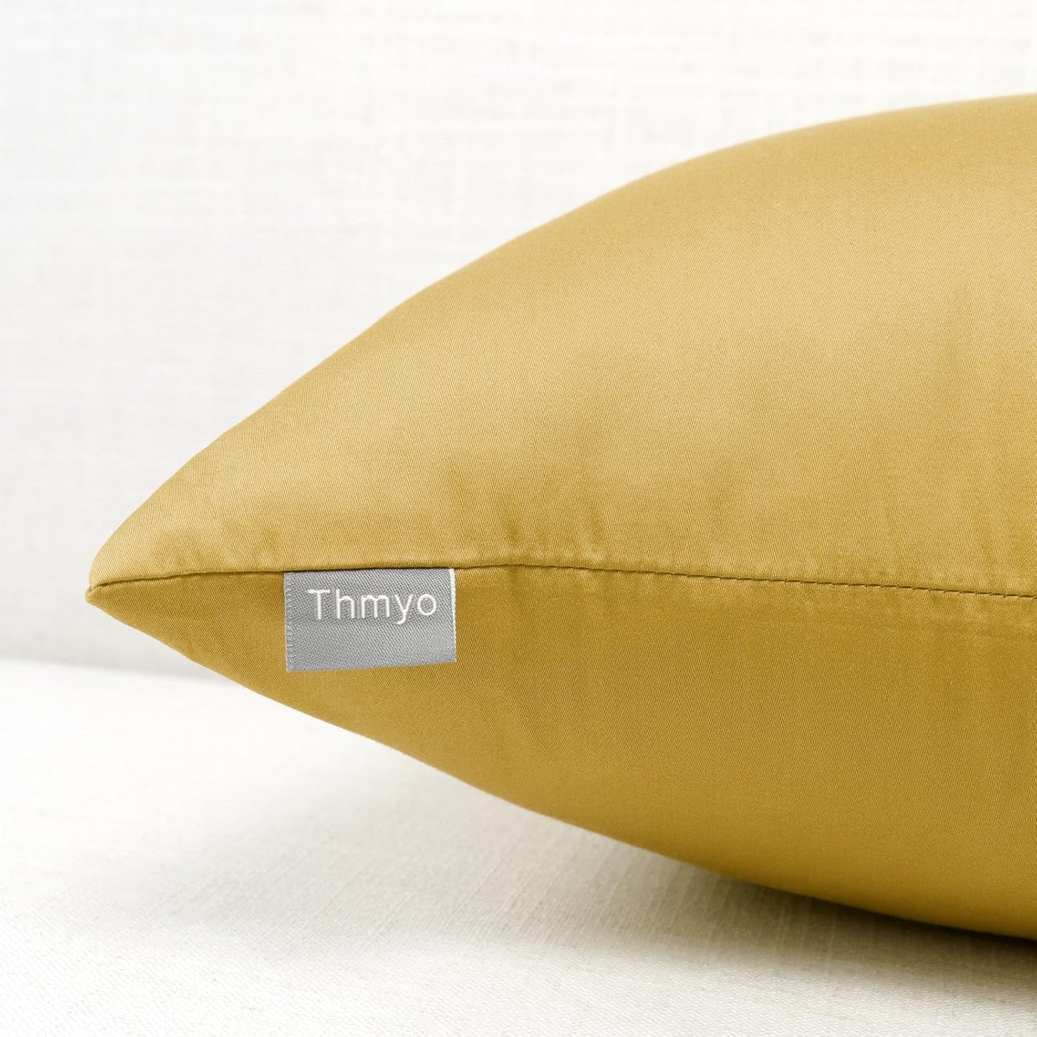 Thmyo 4-Pack 100% Cotton Comfortable Solid Decorative Throw Pillow Case, Thmyo Square Cushion Cover Pillowcase Sublimation Blank Pillow Cove…