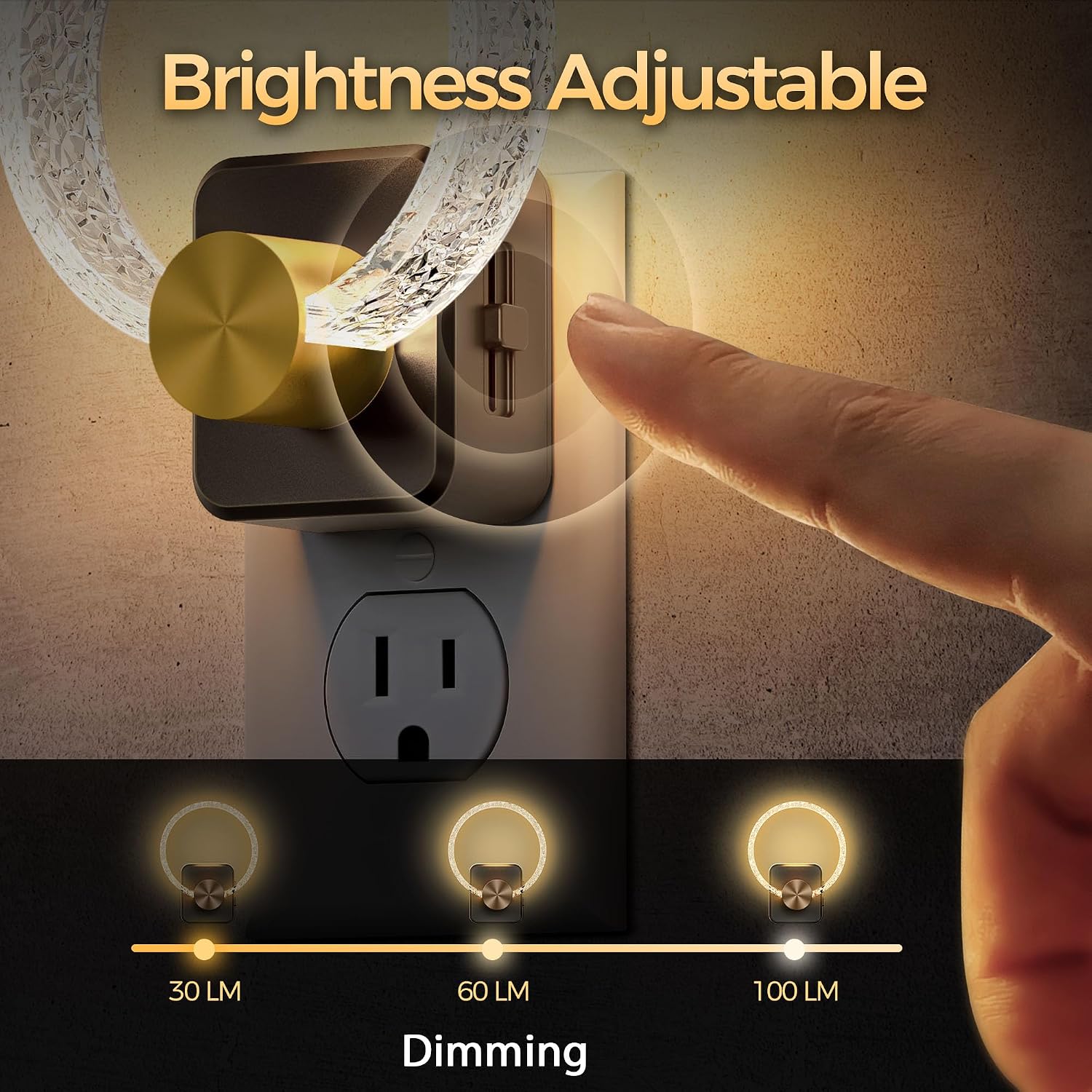 DORESshop LED Night Lights Plug Into Wall,[2 Pack]Acrylic Decorative Night Light with Dusk-to-Dawn Sensor, Dimmable Nightlights…