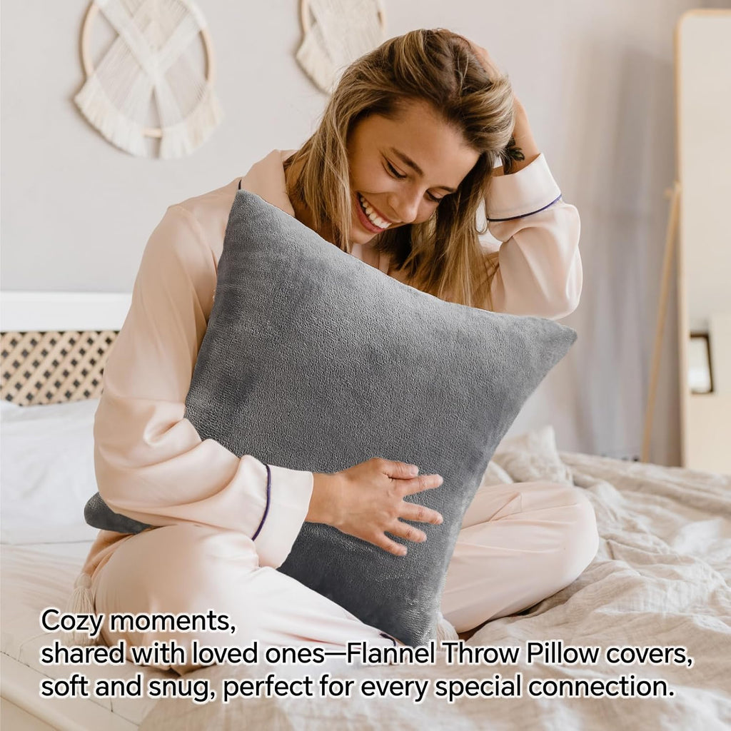 Bedelite Velvet Pillow Covers 26x26 with Zipper, 2 Pack Super Soft Square Pillow Covers for Bedroom, Sofa, Couch, Luxury Cozy Fleece Pillowc…