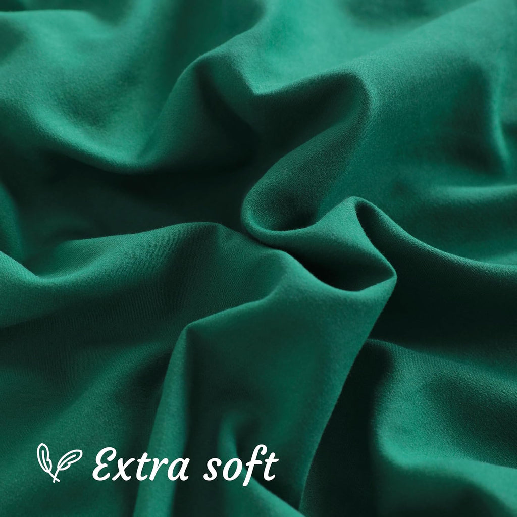 Ntbay Standard Pillow Cases Set of 2, 2 Pack Brushed Microfiber 20x26 Pillow Cases, Soft, Wrinkle, Fade, Stain Resistant Dark Green Pillow…