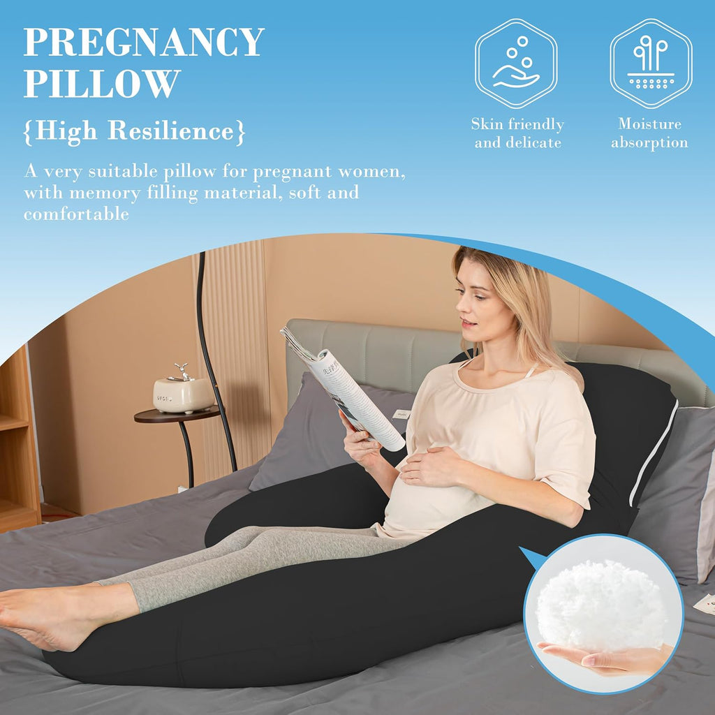 Cute Castle Cooling Cover Pregnancy Pillows, Soft U-Shape Maternity Pillow with Removable Cover - Full Body Pillows for Adults Sleeping…