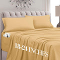 MocassiLuxuryBedding Mocassi Cal King Size 4-Piece Bed Sheet Set - 1800 Hotel Quality Microfiber 18-24 Inches Extra Deep Pocket Fitted Shee…