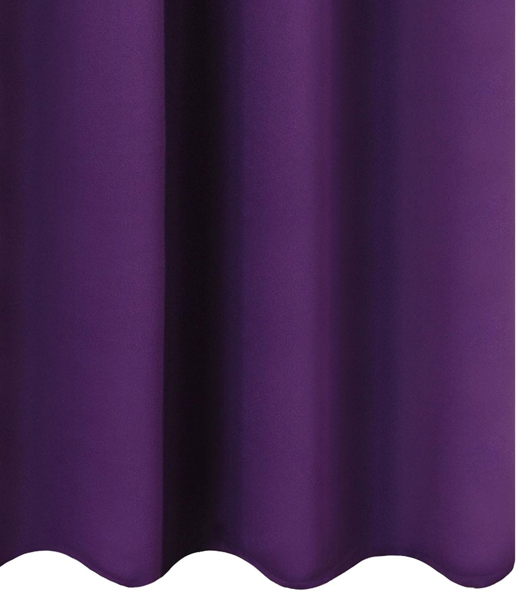 Lemomo Purple Thermal Blackout Curtains/52 x 108 Inch/Set of 2 Panels Room Darkening Curtains for Bedroom 108 Inch silver