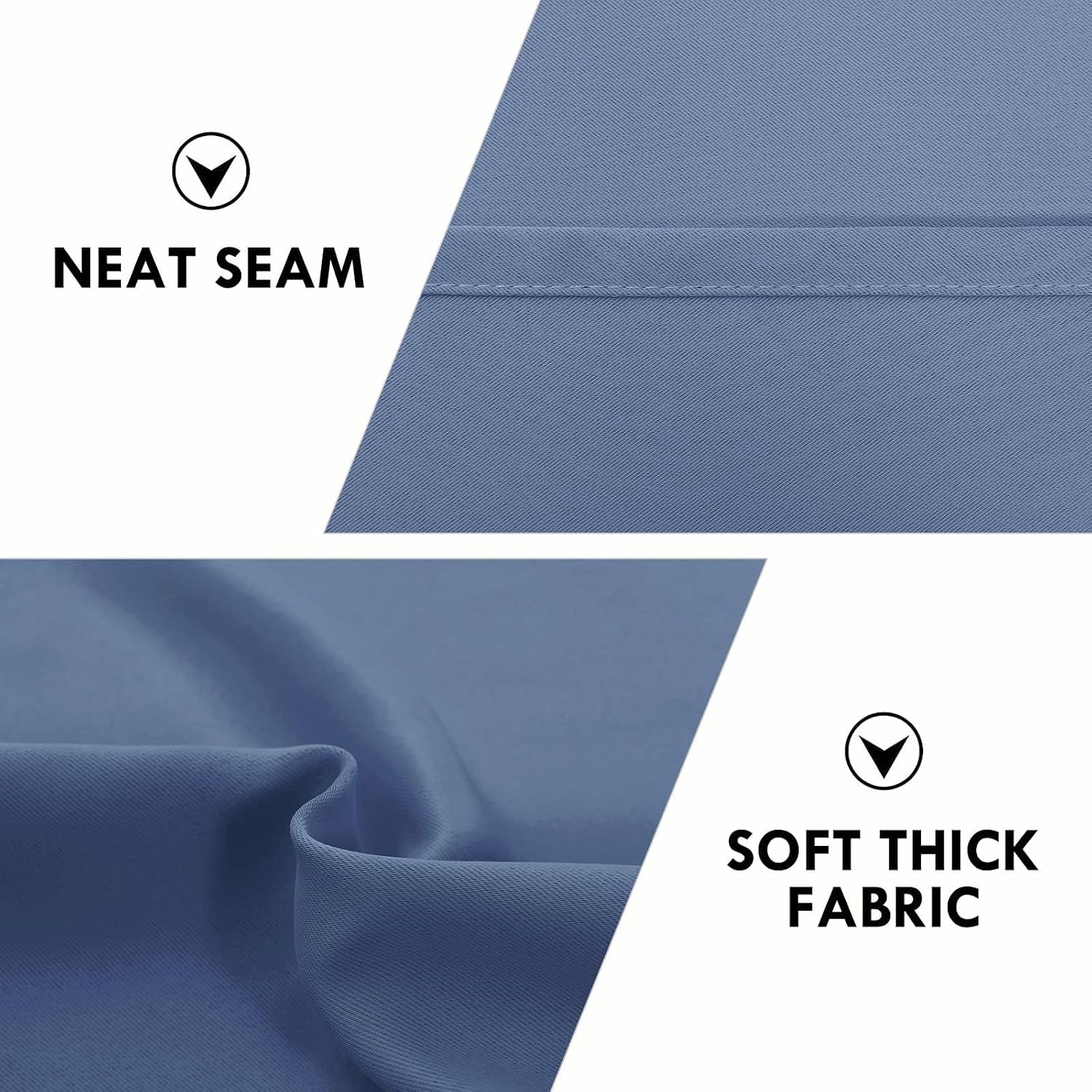 DWCN Blackout Curtains for Living Room Thermal Insulated, Energy Saving & Noise Reducing Bedroom Curtains, Dusty Blue, W 70x L 63 Inch…