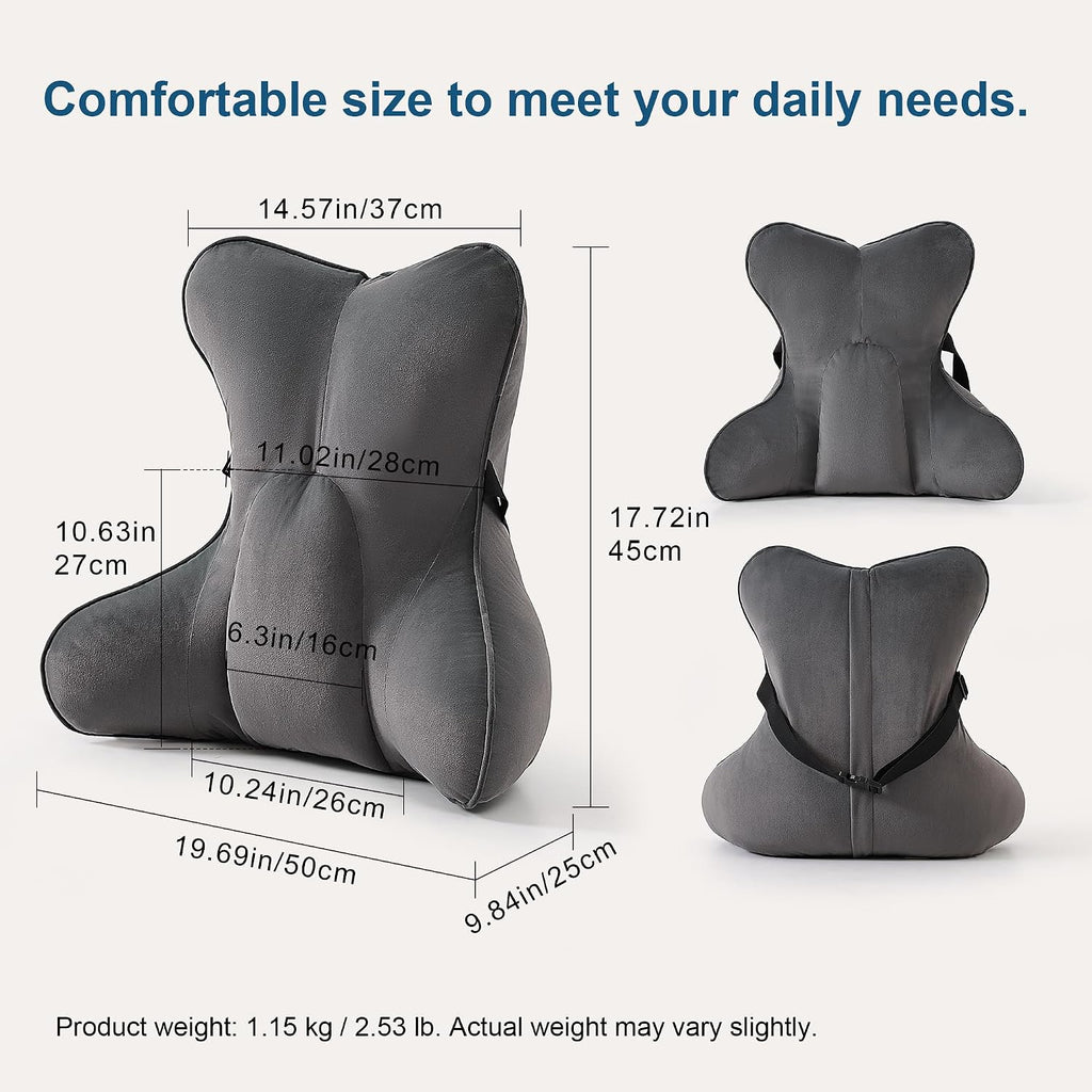Lumbar Support Pillow (Pat. Pend) for Office Chair, Couch, Recliner & Car Seat, Ergonomic Back Support for Lower Back Comfort, with…