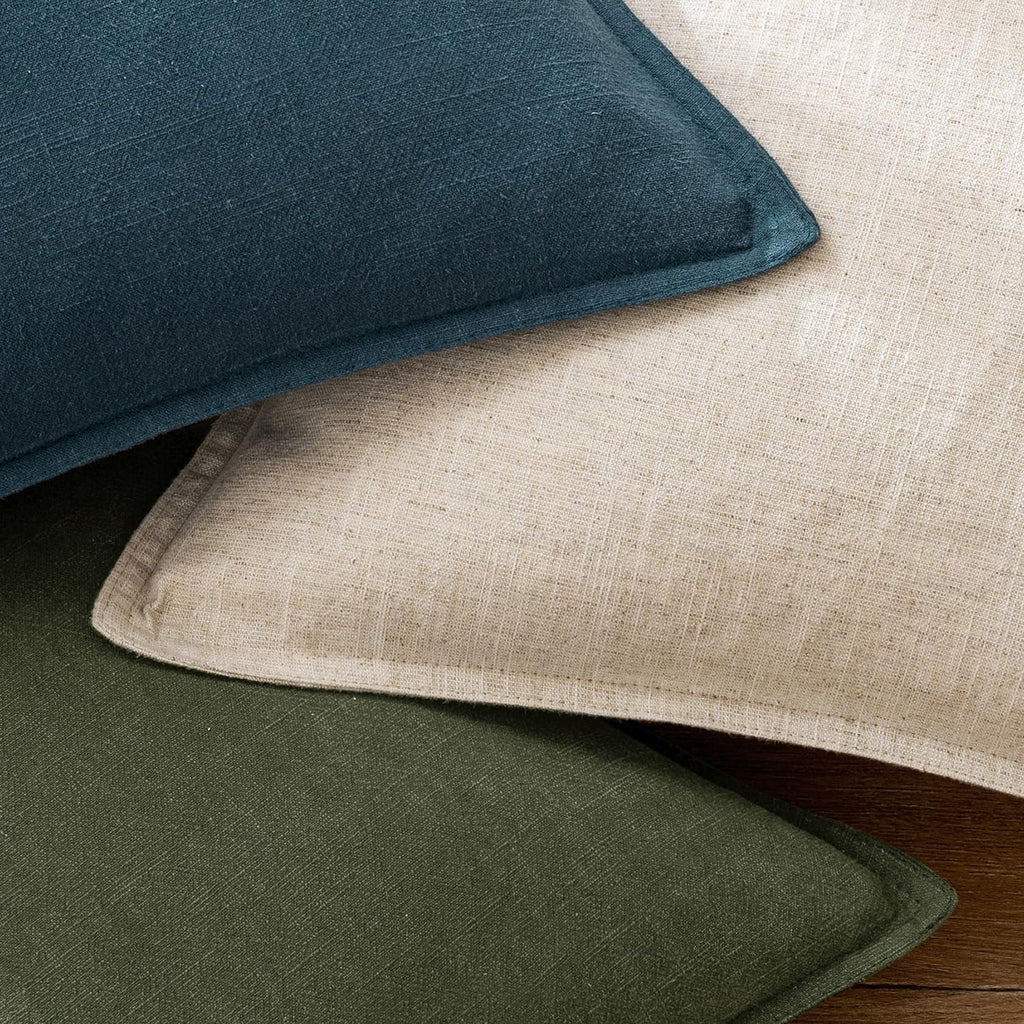 EMEMA Decorative Linen Throw Pillow Covers 22x22 Inch Natural Beige Boho Farmhouse Neutral Couch Throw Pillows for Bed Pack of 2 Accent…