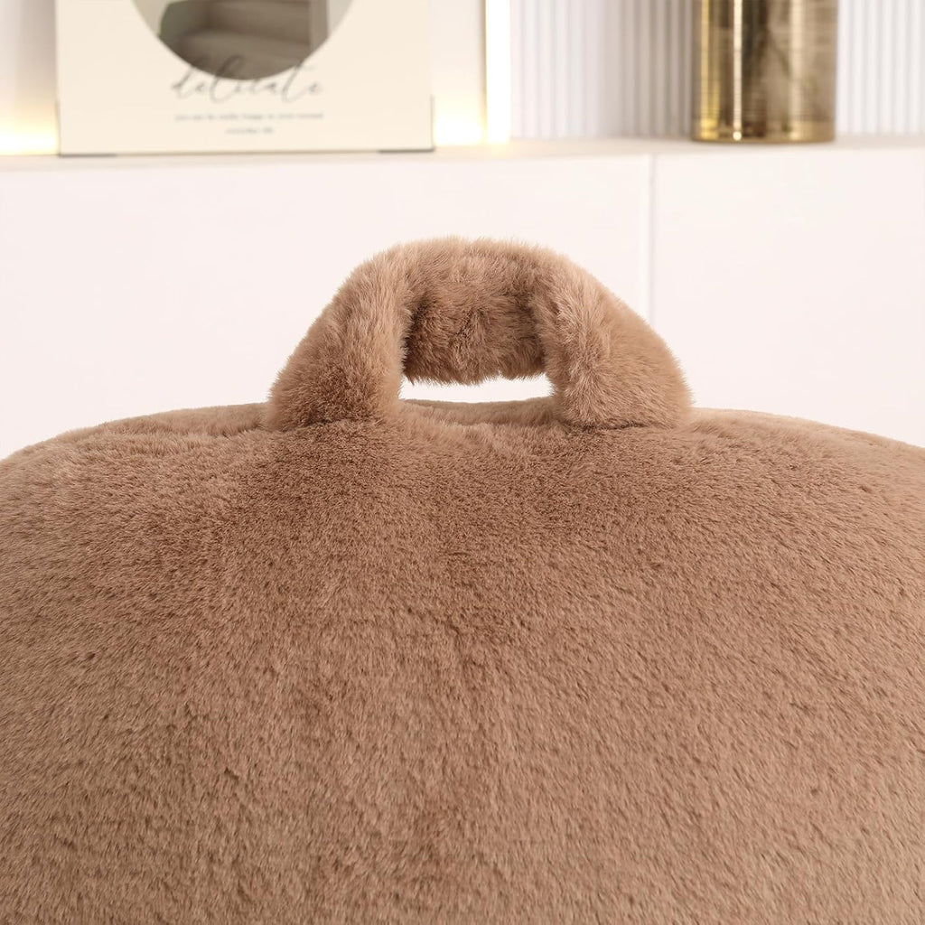 Pajeo Aesthetic Reading Pillow for Bed, Soft Faux Fur Sitting Pillow with Arms for Gaming & Lounging, Oeko-TEX Certified Plush Backrest Pillo…