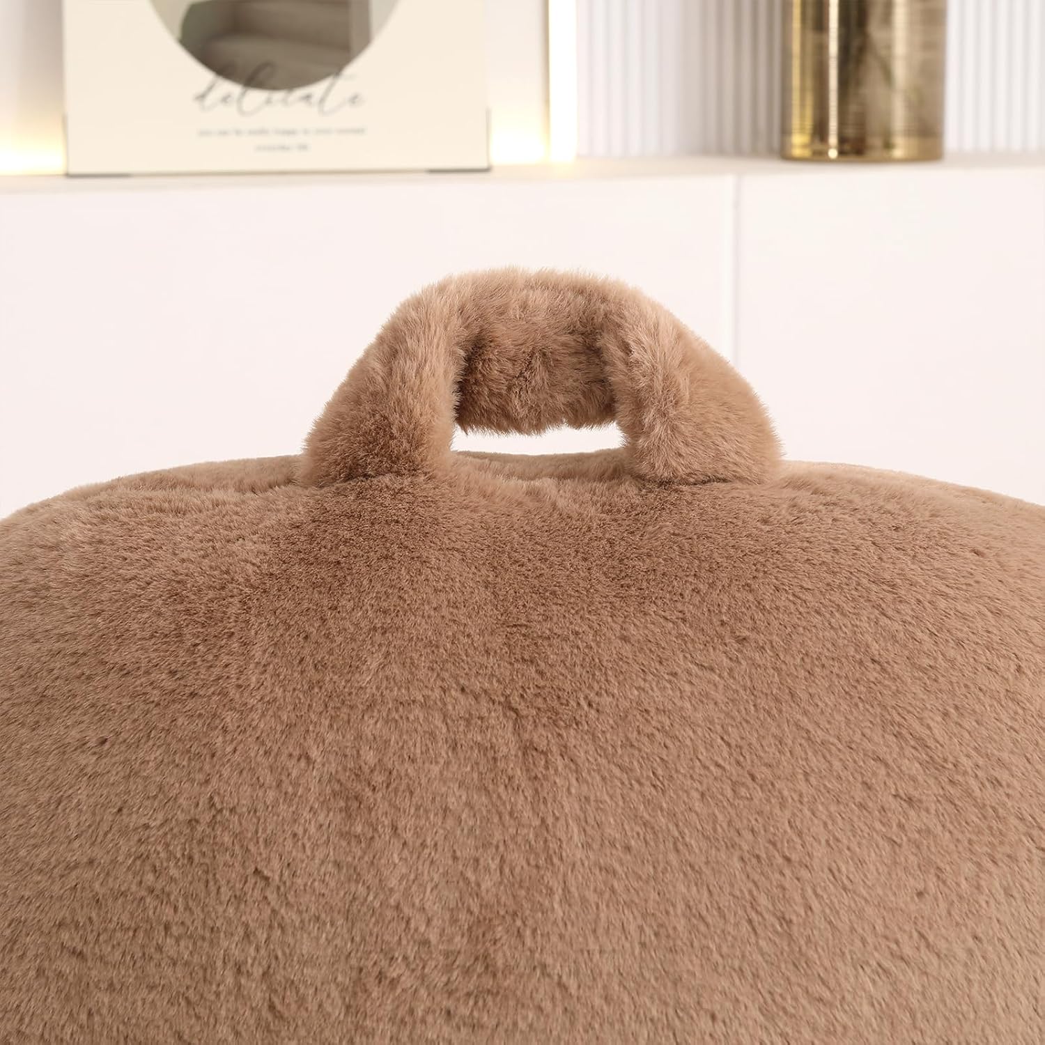 Pajeo Aesthetic Reading Pillow for Bed, Soft Faux Fur Sitting Pillow with Arms for Gaming & Lounging, Oeko-TEX Certified Plush Backrest Pillo…