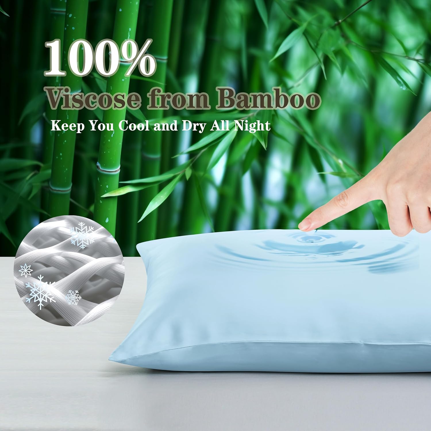 ShunjieHome 4 Pack Bamboo Viscose Pillow Protectors Standard Size, 400 Thread Count Cooling Zippered Pillowcases for Hot Sleepers & Night S…