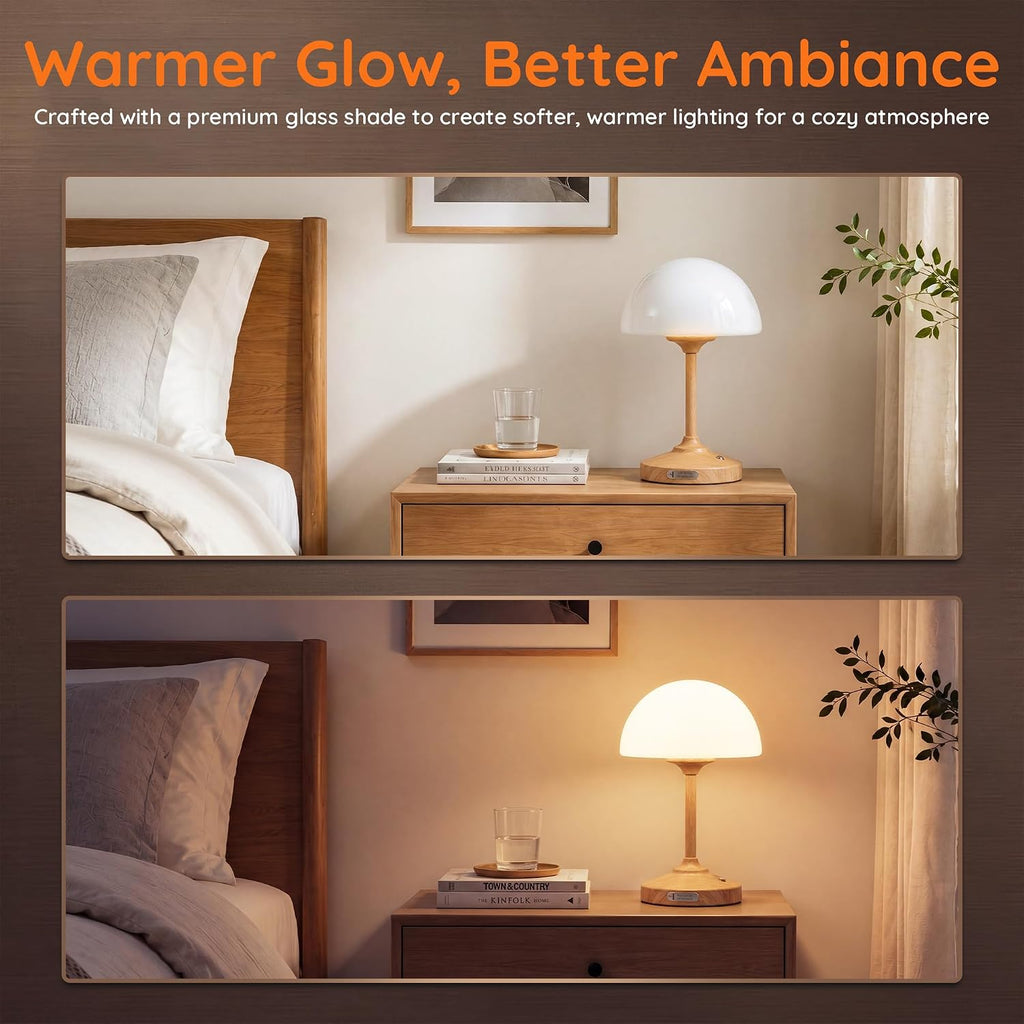 Dawnwake Table Lamp Cordless Lamp for Bedroom, Small Bedside Desk Table Lamp,5000mAh Rechargeble Battery Operated Dimmable Table…