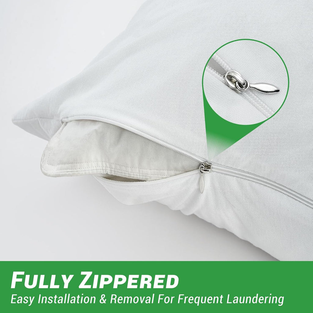 Gogreen Bamboo Rayon Waterproof Pillow Protector, Breathable Pillow Cover, Cooling Pillow Case Protector with Zipper, Super Soft Pillow Cas…