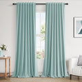 Guken 100% Blackout Linen Curtains 102 Inch Length 2 Panels Set for Living Room Bedroom Back Tab Thermal Insulated Black Out Linen Drapes R…