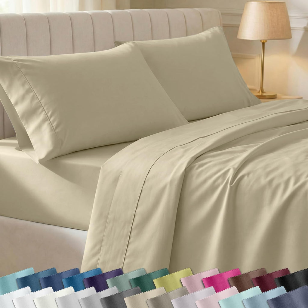 CaliforniaDesignDen California Design Den Soft 100% Cotton Bed Sheets Twin XL Set, 400 Thread Count Good Housekeeping Award Winner, Silky S…