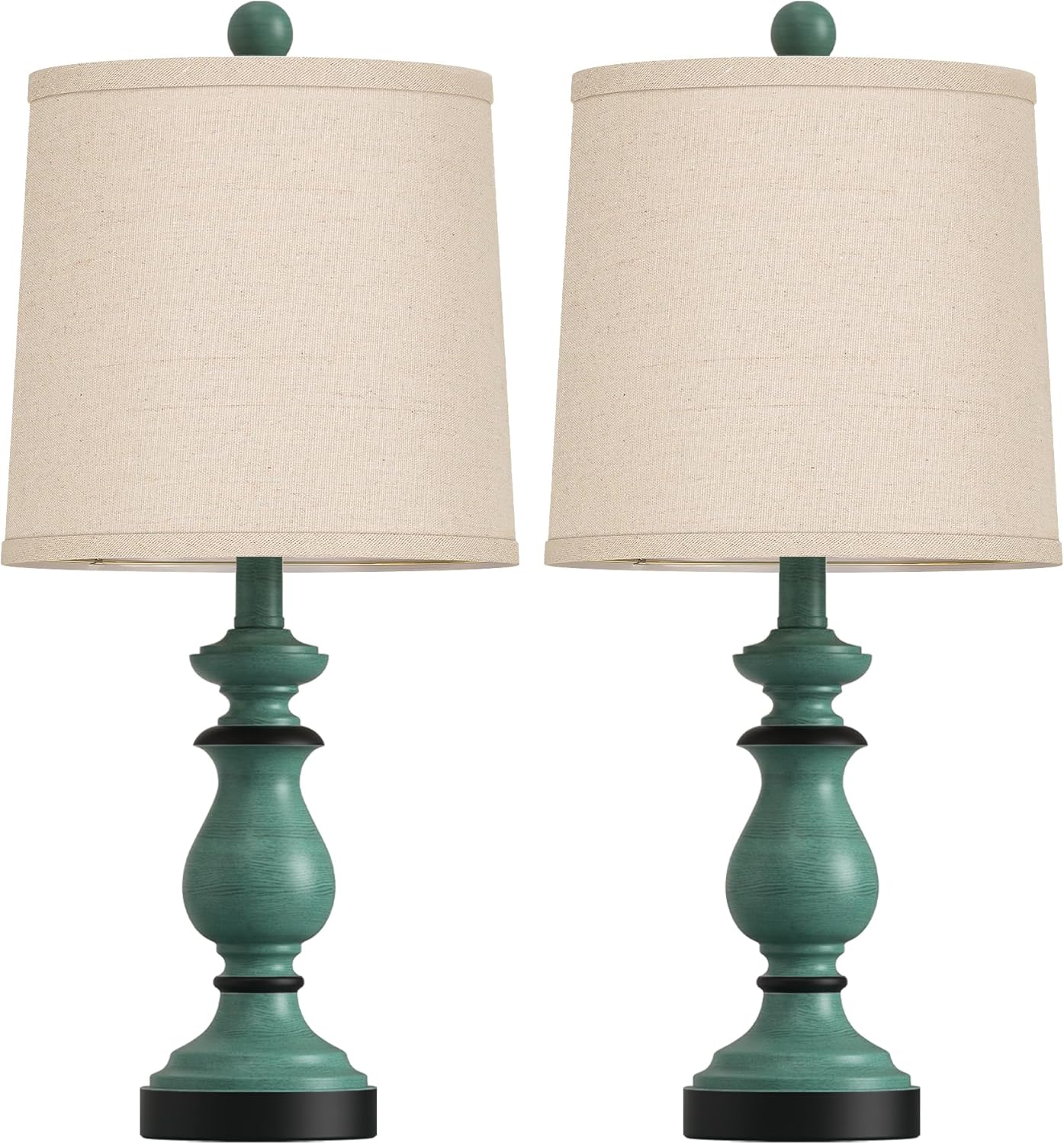 PARTPHONER Traditional Table Lamp Set of 2, Rustic Farmhouse Table Lamps for Living Room Bedroom, 22" Bedside Desk Lamps Vintage…