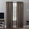 Sun Zero Oslo Theater Grade Extreme Total Blackout Rod Pocket Curtain Panel, 52" x 63", Taupe