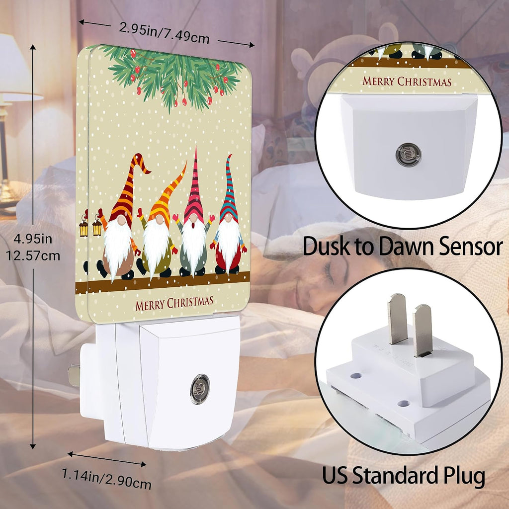 Christmas Santa Claus Dusk to Dawn Night Light, Auto Sensor Lamp Home Indoor Stairway Kitchen Corridor, Night Lights Plug into Wall…