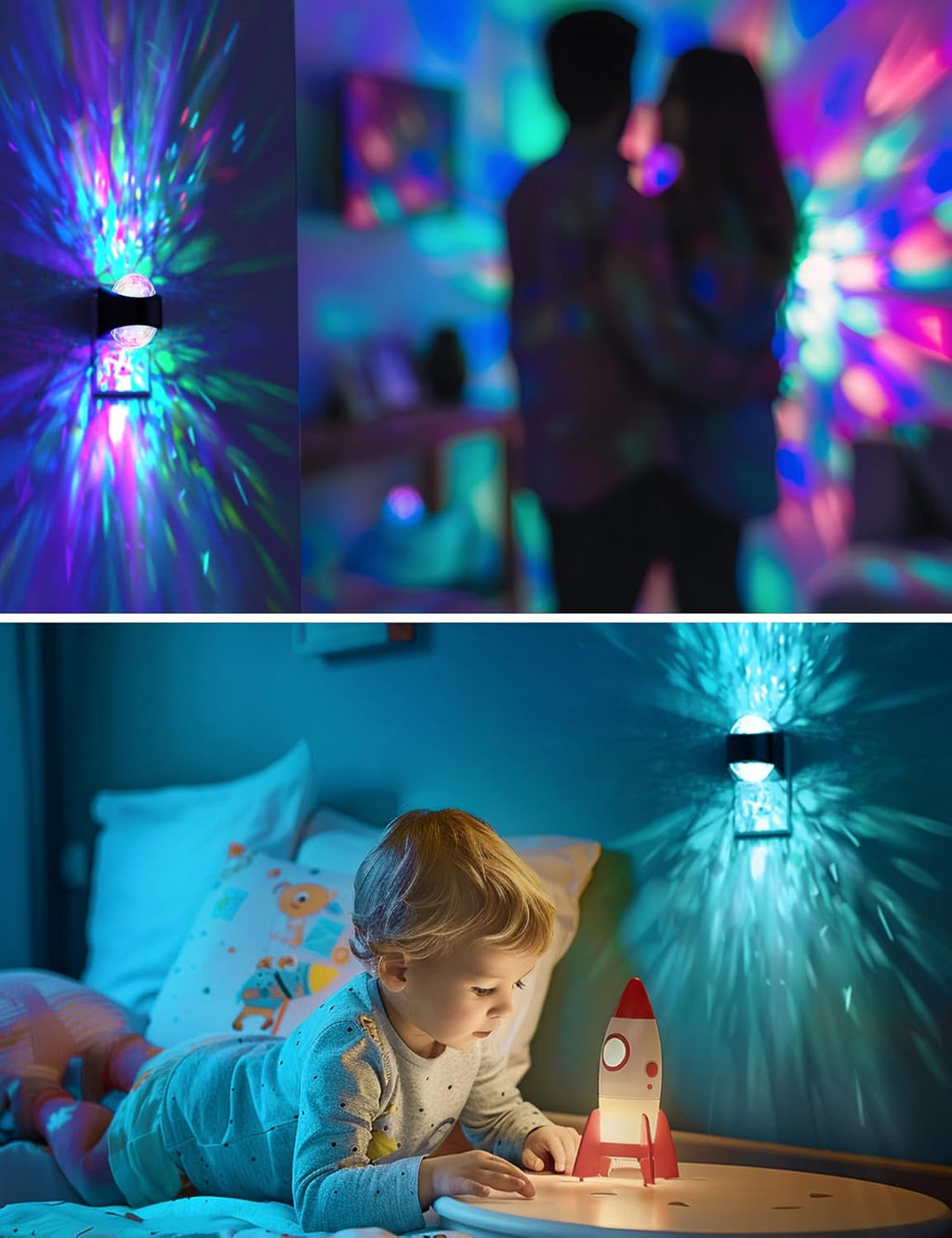 L LOHAS LED Night Light, Night Lights Plug into Wall, Projector Night Light with Dusk to Dawn Sensor,9 Color Changing, Star Projector…