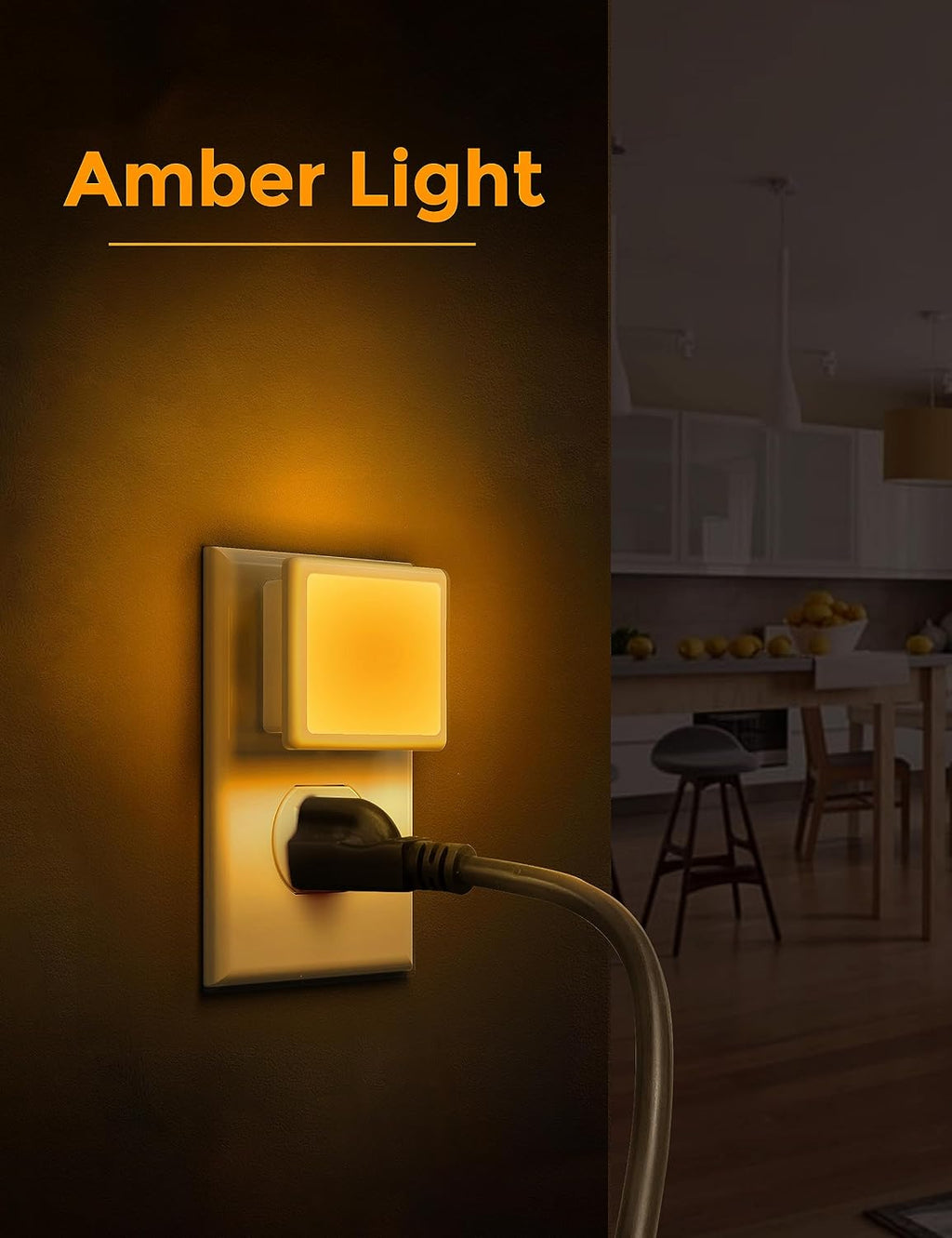 Llohasled L LOHAS LED Night Lights Plug into Wall 2-Pack, 0.3W Plug in Night Light, Dusk to Dawn, 2000K Amber Light, Nightlight A…