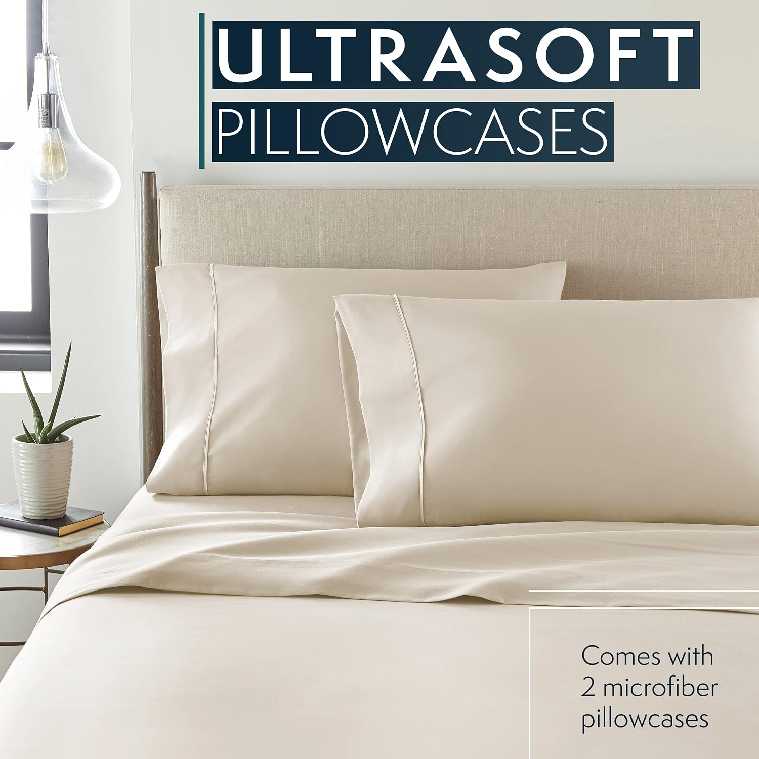 HCCollection HC Collection King Pillow Cases Set of 2- Microfiber, Extra Soft Pillowcases - easy maintenance & Machine Washable - Dark…