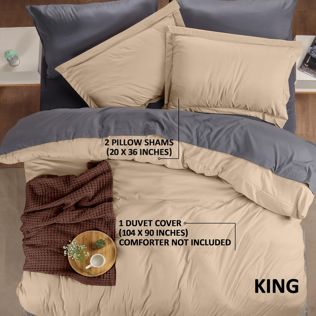 Utopia Bedding Duvet Cover King Size - 3 Piece with Zipper Closure - 1 Comforter Cover 104X90 Inches & 2 Pillow Shams 20X36 Inches…
