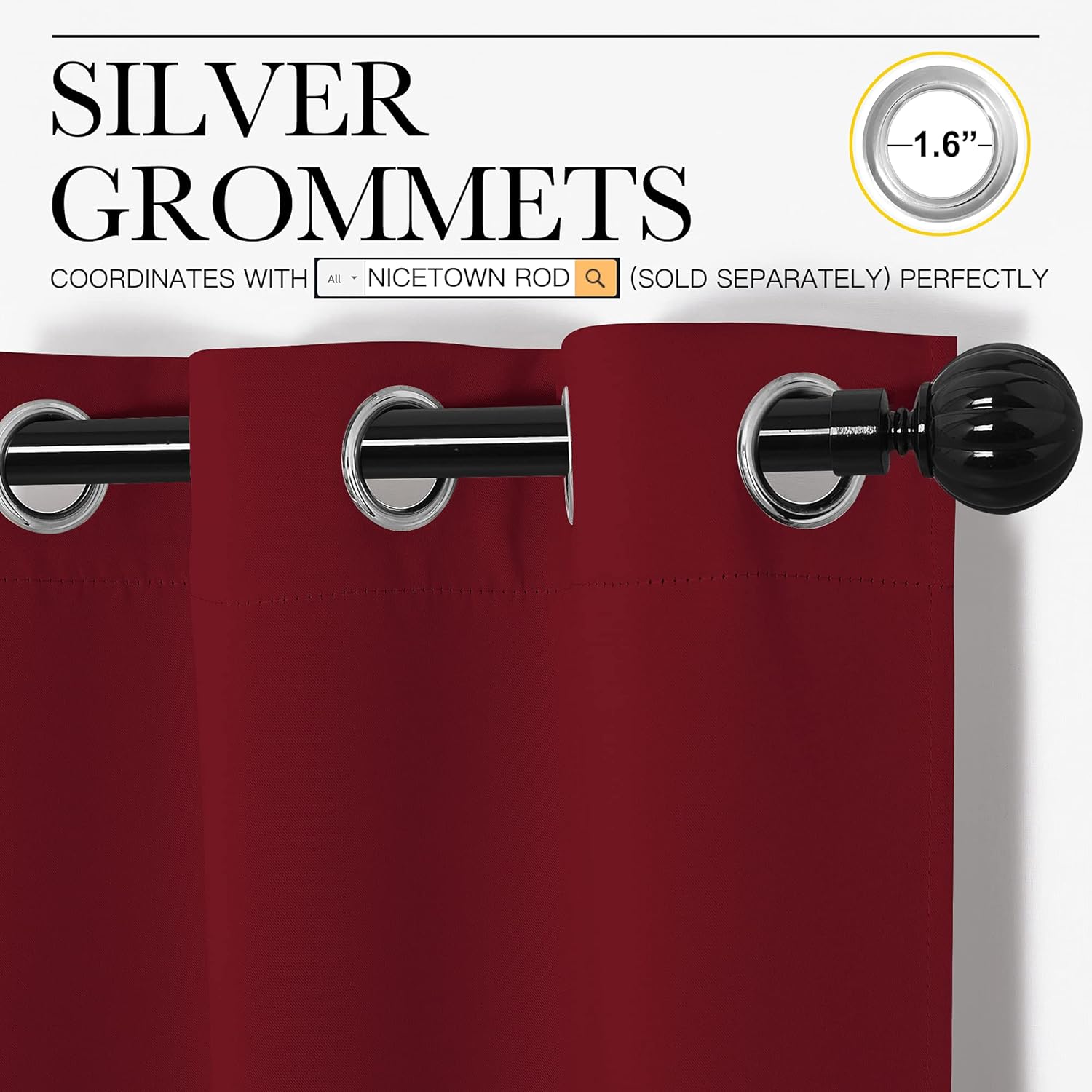 Nicetown Christmas Blackout Curtain Panel Grommet - Home Decorations Thermal Insulated Solid Grommet Top Blackout Living Room Panels/Drapes…