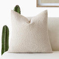 Foindtower Decorative Textured Boucle Throw Pillow Covers Accent Solid Pillow Cases Neutral Soft Cozy Couch Cushion Case for Chair Sofa…