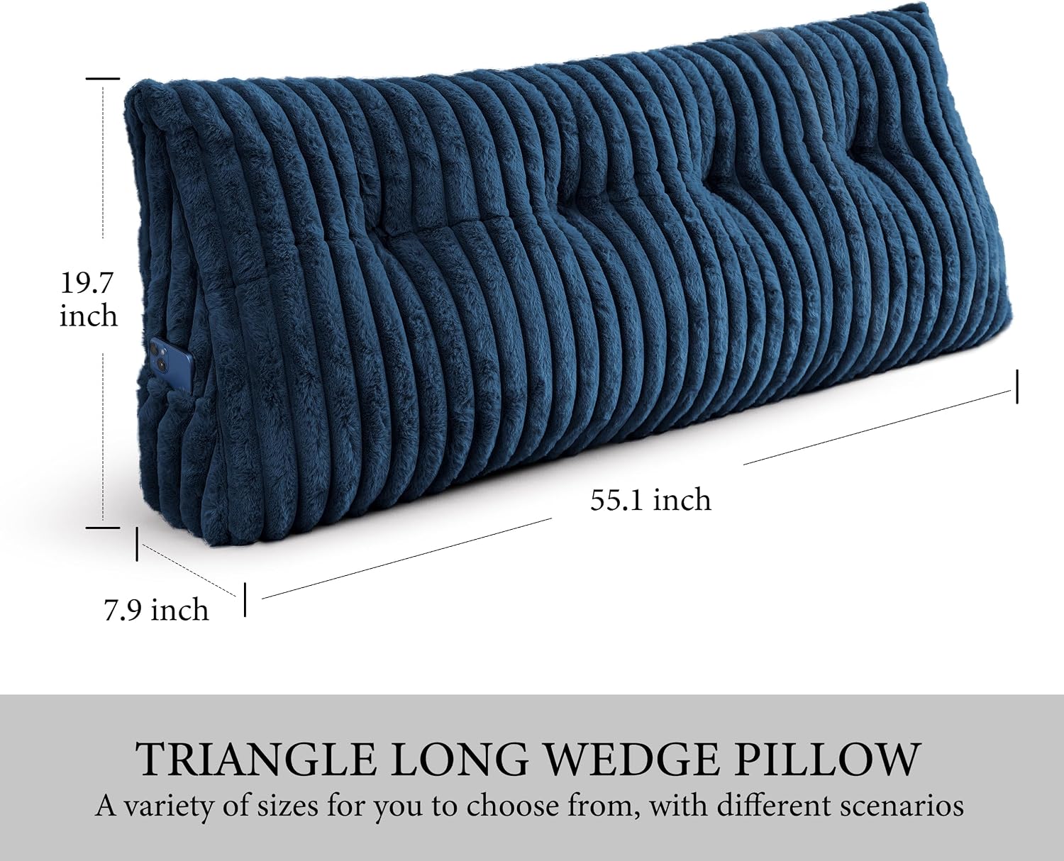 Headboard Pillow Full, Triangular Wedge Pillow Headboard Full, Cushion Headboards Reading Pillows, Backrest Pillows for Sitting in Bed or…