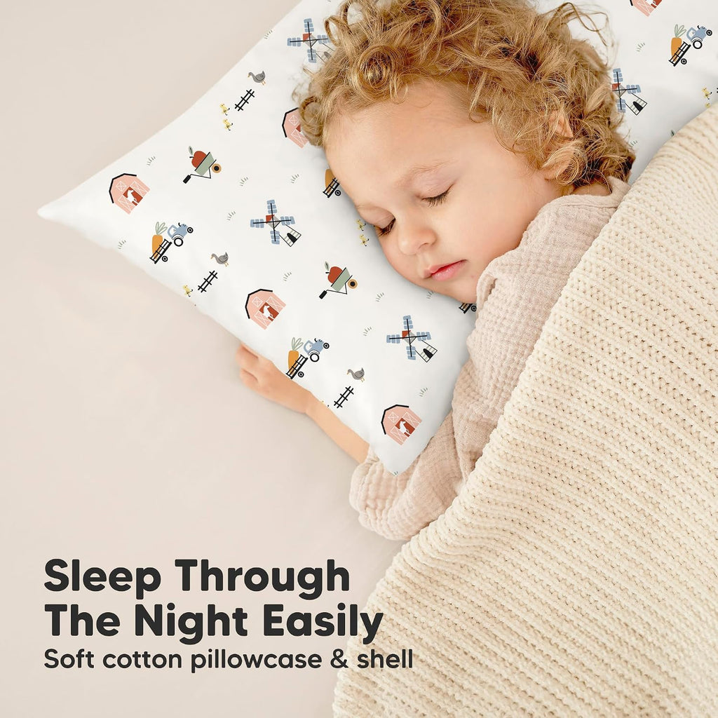 Toddler Pillow with Pillowcase - 13x18 My Little Dreamy Kids Travel Bed Pillows for Sleeping, Organic Cotton Small Pillowcase, Soft &…