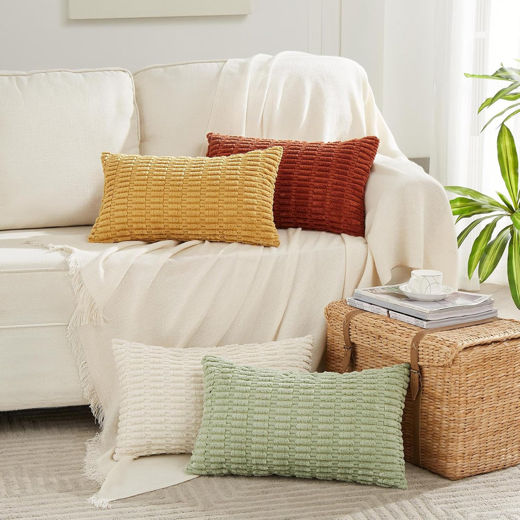 Fancy Homi 4 Packs Decorative Throw Pillow Covers for Living Room Couch Bed, Modern Farmhouse Boho Home Décor Accent Cushion Case, 20" x…