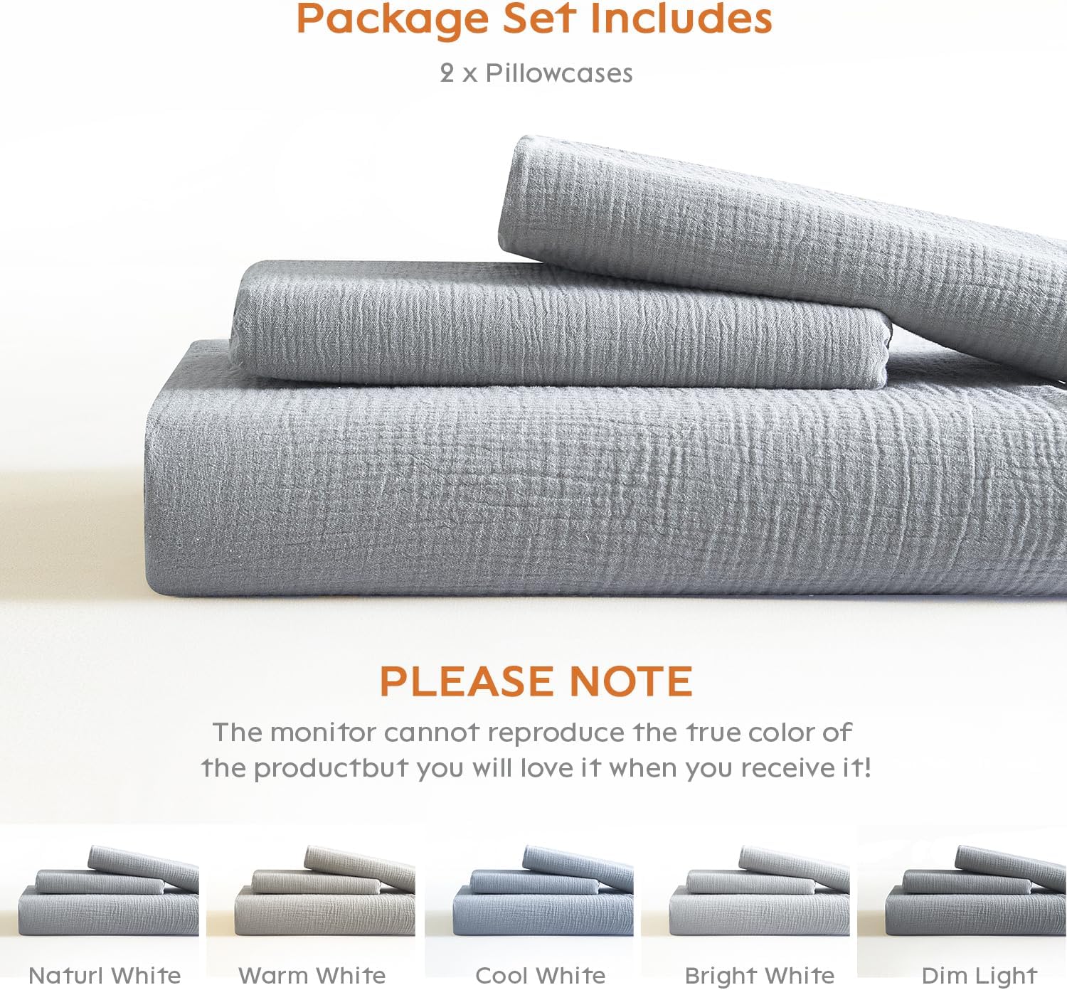 DefineCozyHealthyLife SE SOFTEXLY Muslin Pillowcases King Size 100% Cotton, 2 Pack Linen Like Pillow Shams with Envelope Closure, Ultral So…