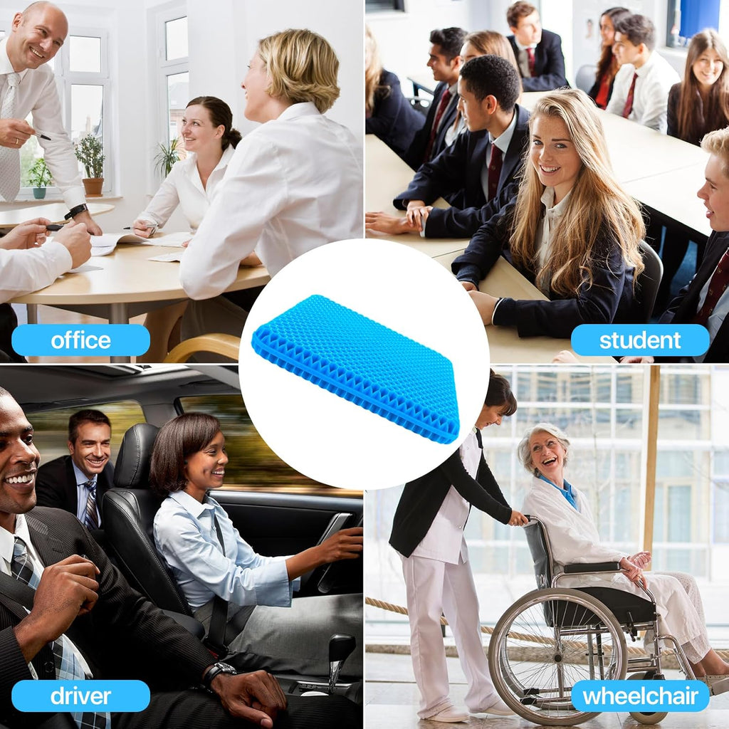 Hvllyan Gel Seat Cushion for Long Sitting (Thick & Extra Large), Gel Cushion for Wheelchair Soft, Chair Cushion, Car Seat Cushion…