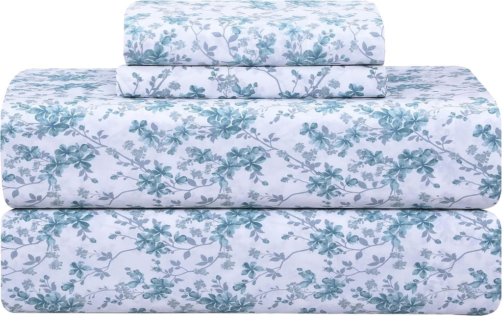 Featherstitchnewyork Feather & Stitch Softest 100% Cotton Sheets, 300 Thread Count Percale Weave Bedding, 16" Deep Pocket, Cooling Sheets,…